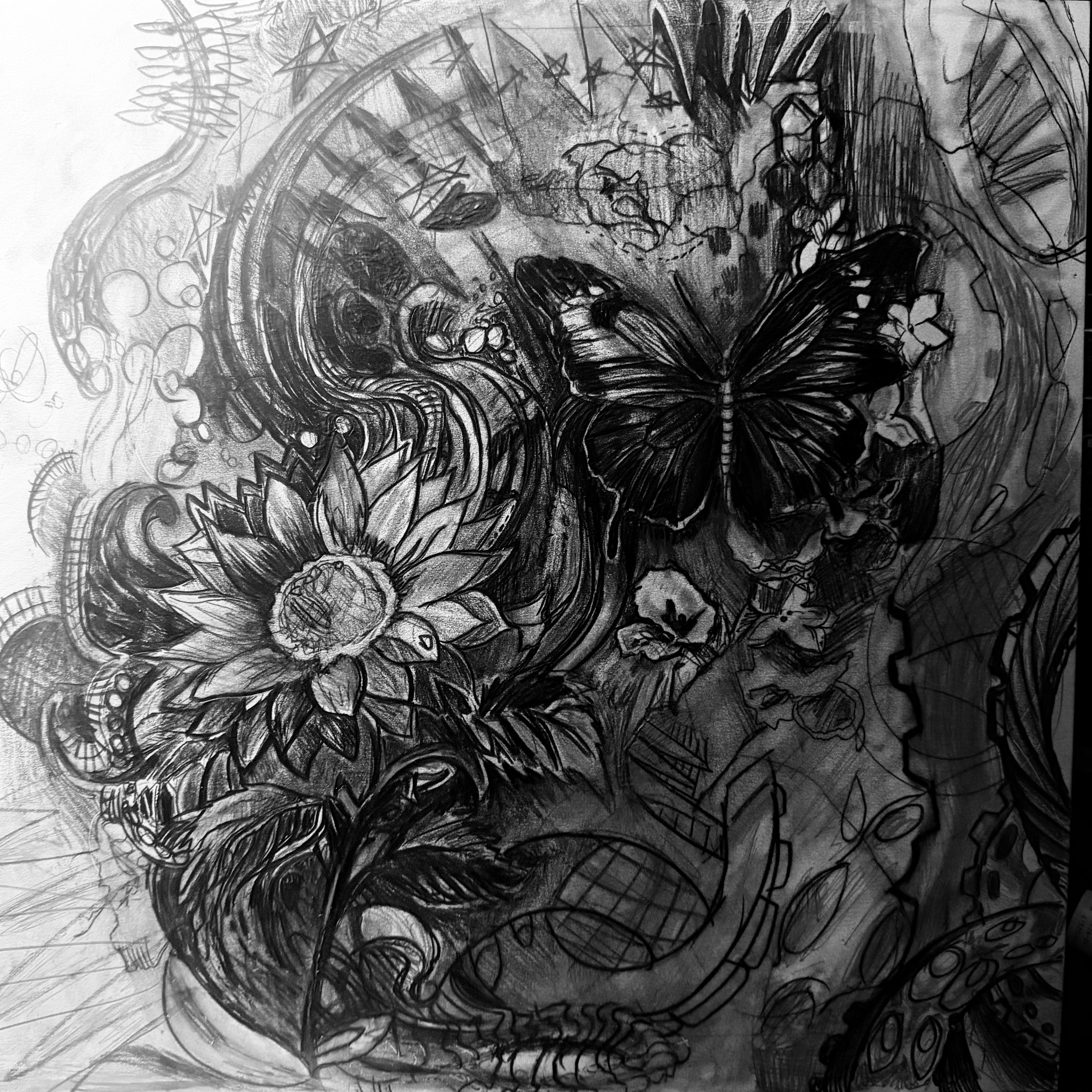 DANCING_SINGING SUNFLOWER, mixed media by kimberly Nichole Reising